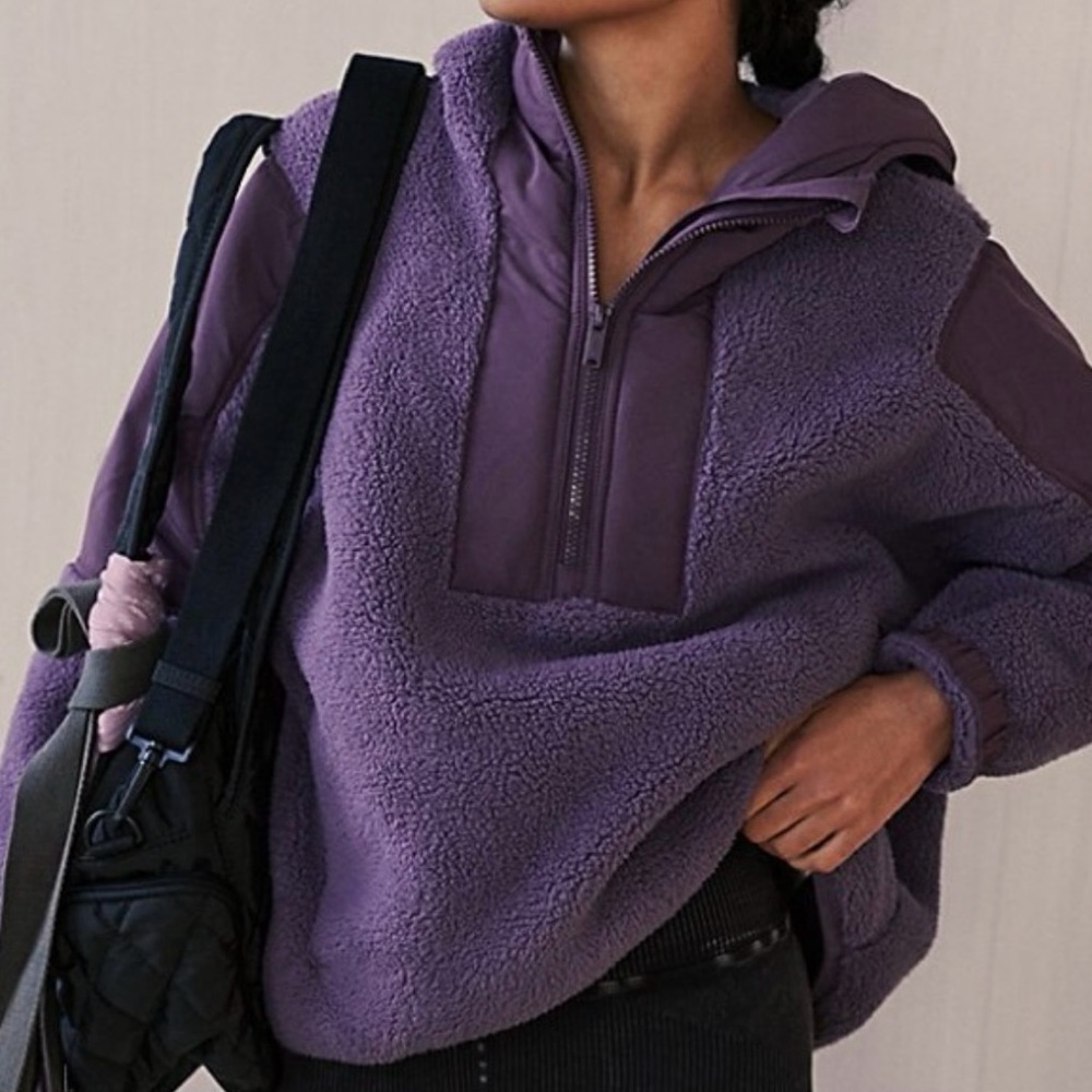 FP Movement by Free People Purple Teddy Jacket Hoodie